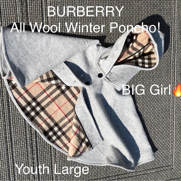 Burberry Other - Burberry Big Girl 100% Wool(thick/soft)Cold Weather Poncho🔥Youth Large, 6-10yo!